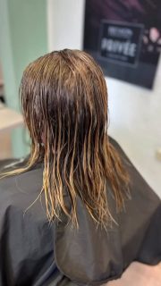 Ein wirklich schönes vorhair nachhair hat richtig Spaß gemacht. #daslockenstübchen #revlon #haareschneiden #vokuhila #blond